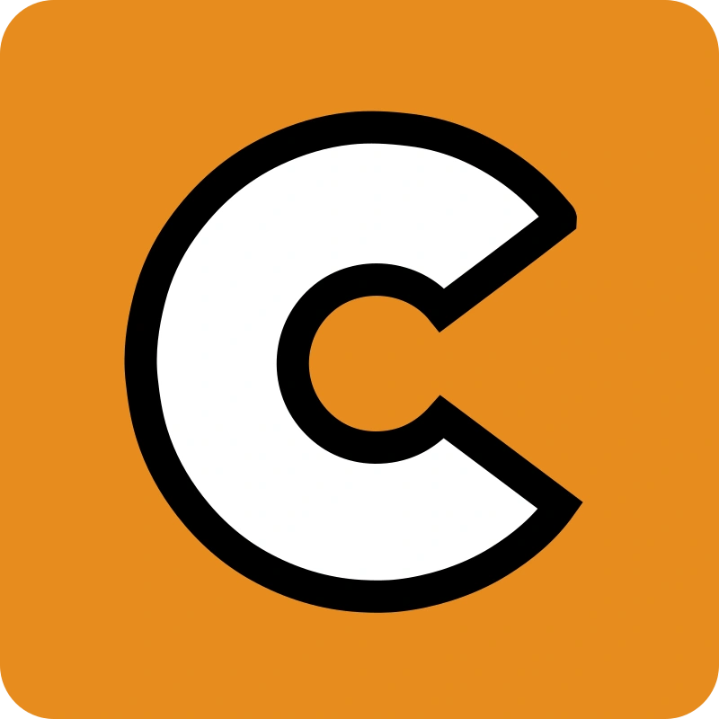 Official Cheerio logo: a white C with black outline on an orange rounded square.