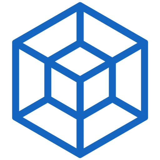 Official Tesseract.js blue geometric cube logo on a white background.