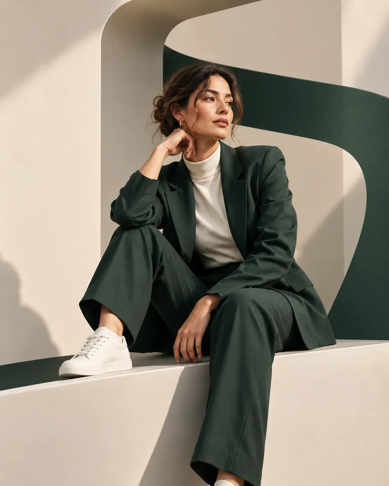 Illustrative portrait of Elena Cruz, an AI persona for brand & experience